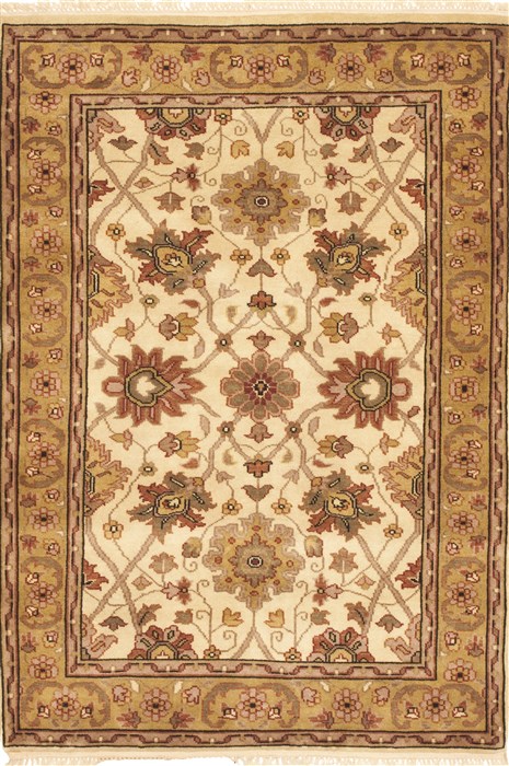 Bhadohi Beige Hand Knotted 40 X 60 Area Rug 100-10520 Image 0