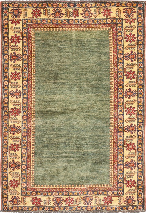 Kazak Green Hand Knotted 42 X 62 Area Rug 100-10524 Image 0
