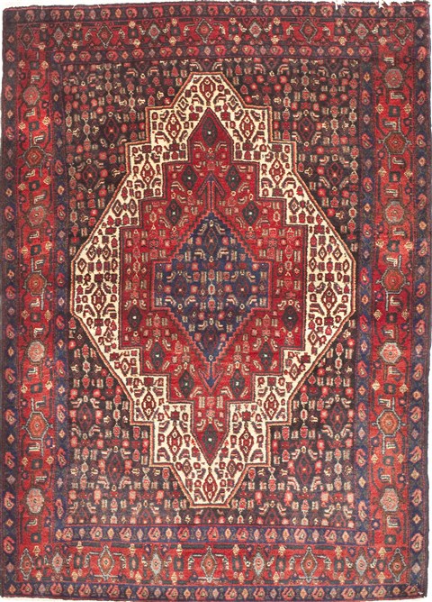 Sanandaj Blue Hand Knotted 40 X 50  Area Rug 100-10527 Image 0