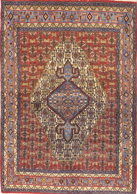 Sanandaj Red Hand Knotted 40 X 50  Area Rug 100-10529 Image 0