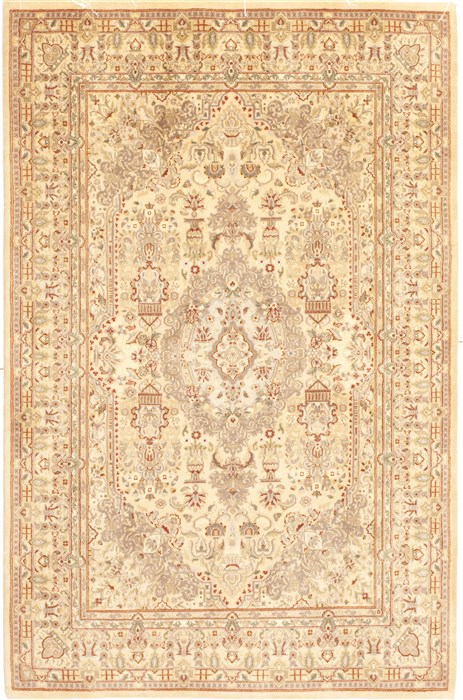 Pak-Persian Beige Hand Knotted 40 X 63 Area Rug 100-10538 Image 0