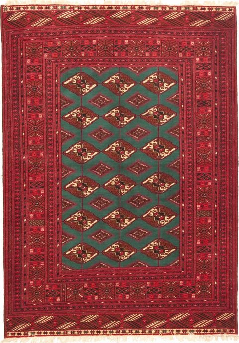 Turkman Green Hand Knotted 40 X 59 Area Rug 100-10570 Image 0