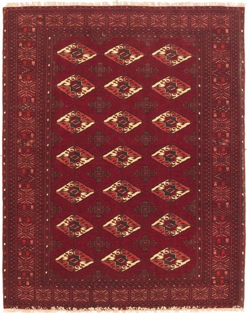 Turkman Red Hand Knotted 42 X 53  Area Rug 100-10571 Image 0