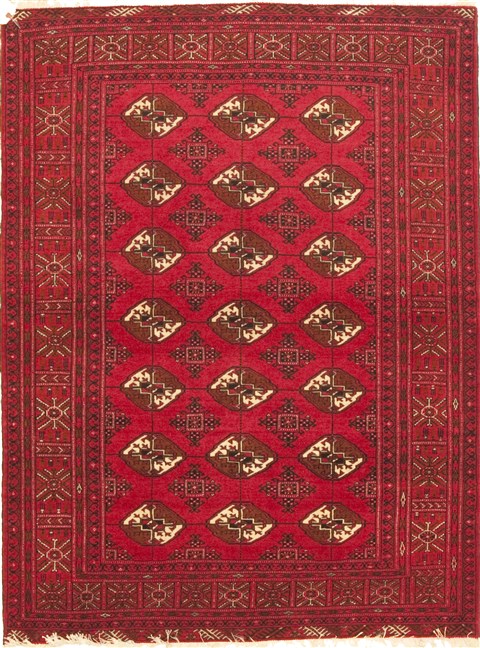 Turkman Red Hand Knotted 311 X 52  Area Rug 100-10572 Image 0