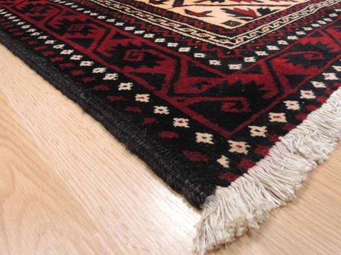 Baluch Beige Hand Knotted 35 X 66 Area Rug 100-10573 Image 2