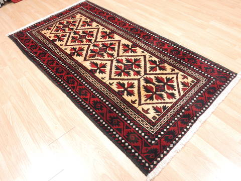 Baluch Beige Hand Knotted 35 X 66 Area Rug 100-10573 Image 4