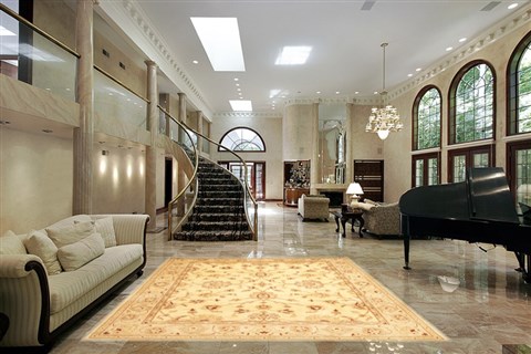 Chobi Beige Hand Knotted 80 X 98 Area Rug 100-10577 Image 1