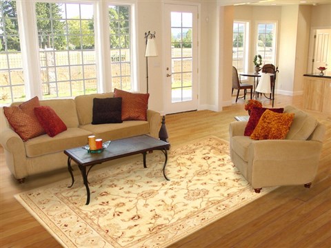 Chobi Beige Hand Knotted 80 X 98 Area Rug 100-10577 Image 4