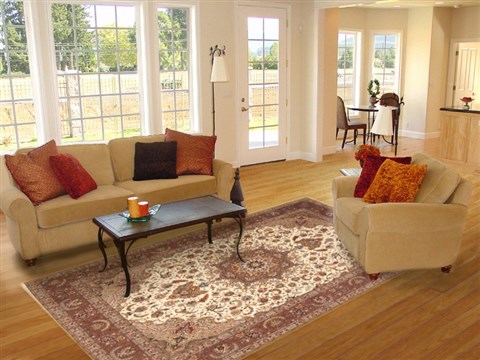 Tabriz Beige Hand Knotted 83 X 115 Area Rug 100-10580 Image 4