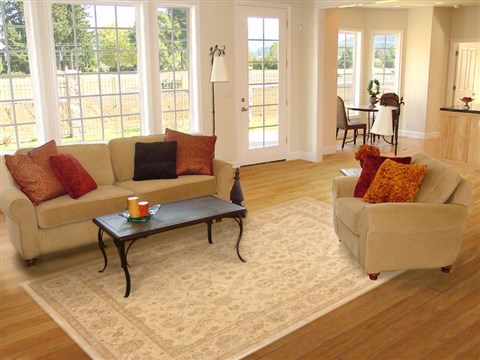 Chobi Beige Hand Knotted 80 X 103 Area Rug 100-10589 Image 4