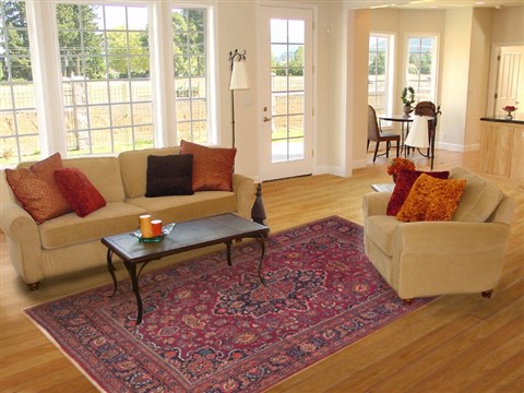 Mashad Red Hand Knotted 85 X 115 Area Rug 100-10592 Image 4