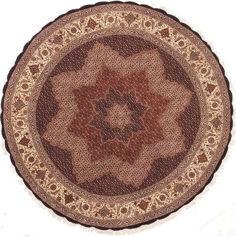 Tabriz Beige Round Hand Knotted 67 X 67  Area Rug 100-10600 Image 0