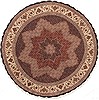 Tabriz Beige Round Hand Knotted 67 X 67  Area Rug 100-10600 Thumb 0
