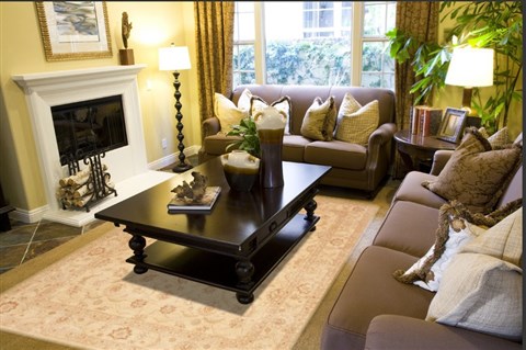Chobi Beige Hand Knotted 80 X 99 Area Rug 100-10608 Image 2