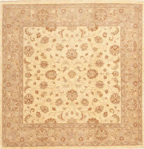 Chobi Beige Hand Knotted 66 X 68  Area Rug 100-10620 Image 0