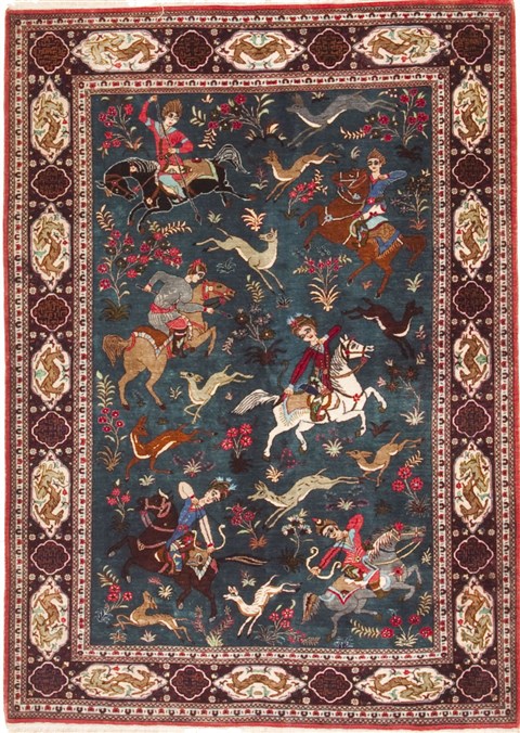 Qum Blue Hand Knotted 35 X 411 Area Rug 100-10624 Image 0