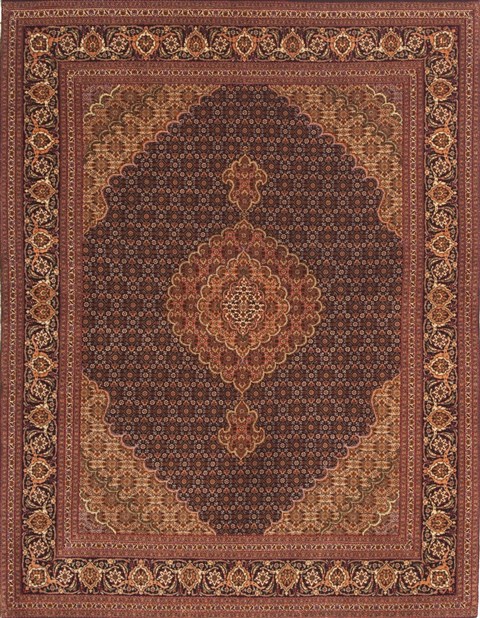 Tabriz Black Hand Knotted 49 X 69 Area Rug 100-10627 Image 0