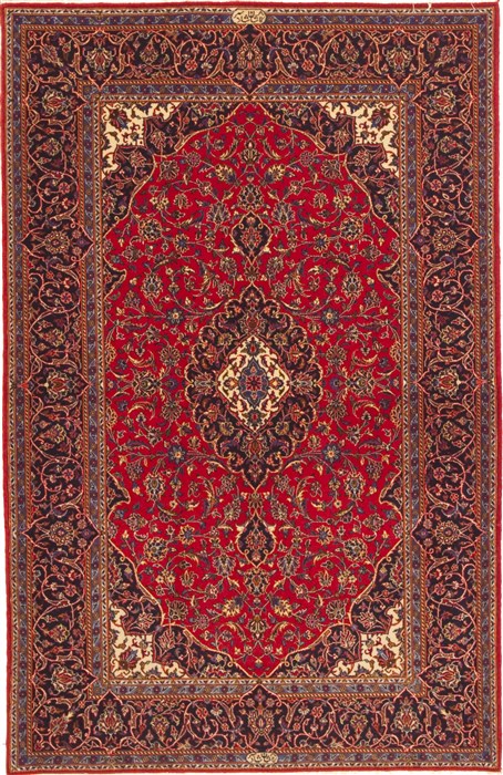 Kashan Red Hand Knotted 48 X 75 Area Rug 100-10631 Image 0