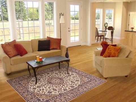 Kashan Beige Hand Knotted 48 X 75 Area Rug 100-10632 Image 5