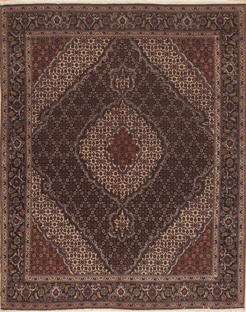 Tabriz Black Hand Knotted 411 X 68 Area Rug 100-10635 Image 0