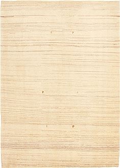 Gabbeh Beige Hand Knotted 5'6" X 7'3"  Area Rug 100-10637
