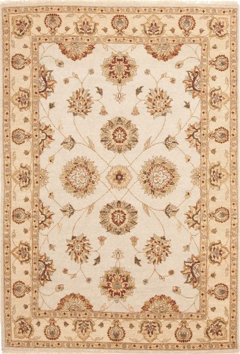 Chobi Beige Hand Knotted 56 X 80  Area Rug 100-10638 Image 0