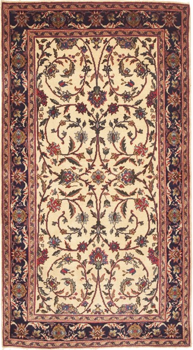 Hamedan Beige Hand Knotted 39 X 69  Area Rug 100-10654 Image 0