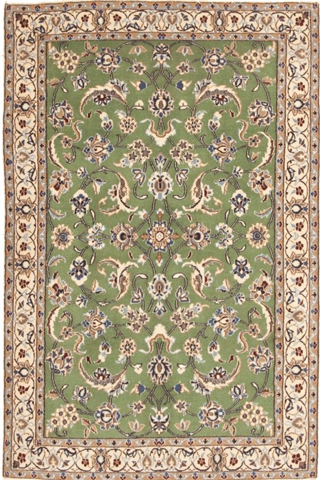 Nain Green Hand Knotted 36 X 55  Area Rug 100-10660 Image 0