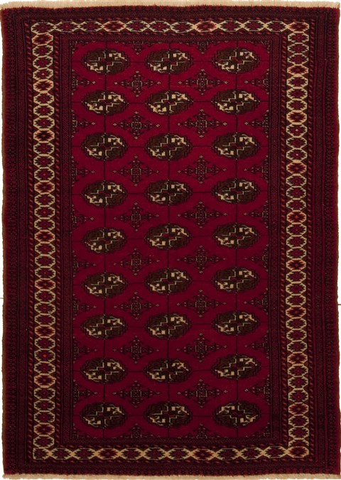 Turkman Red Hand Knotted 40 X 59 Area Rug 100-10665 Image 0