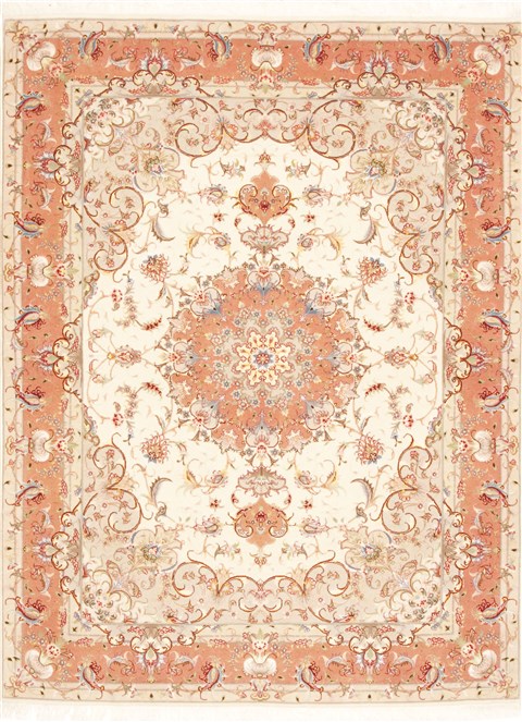 Tabriz Beige Hand Knotted 50 X 68 Area Rug 100-10669 Image 0