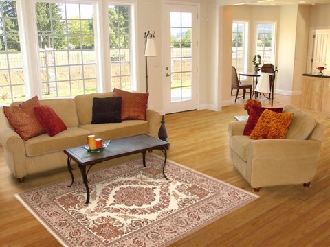Isfahan Beige Hand Knotted 43 X 65 Area Rug 100-10676 Image 5