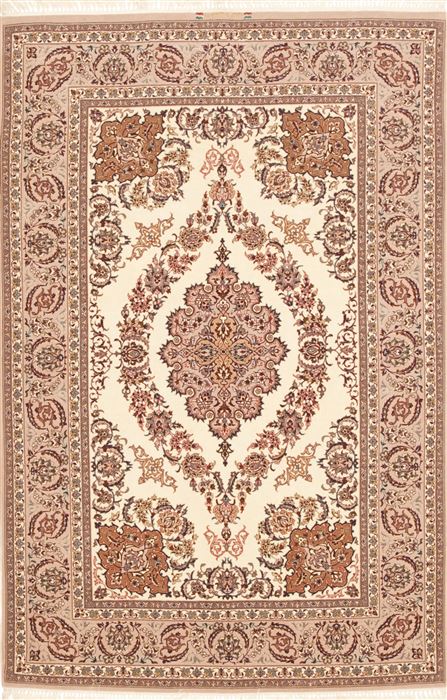 Isfahan Beige Hand Knotted 43 X 65 Area Rug 100-10676 Image 0