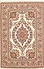 Isfahan Beige Hand Knotted 43 X 65  Area Rug 100-10676 Thumb 0