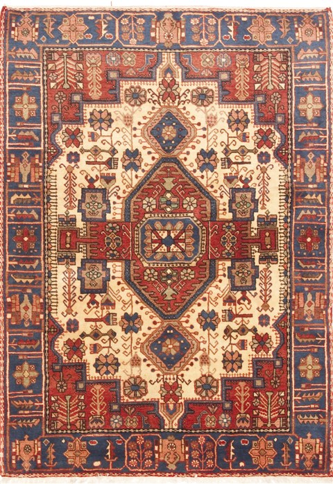 Nahavand Beige Hand Knotted 45 X 63 Area Rug 100-10685 Image 0