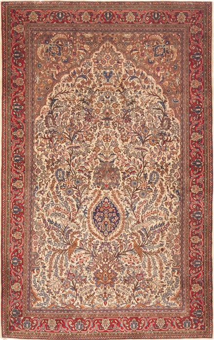 Sarouk Beige Hand Knotted 43 X 69  Area Rug 100-10686 Image 0
