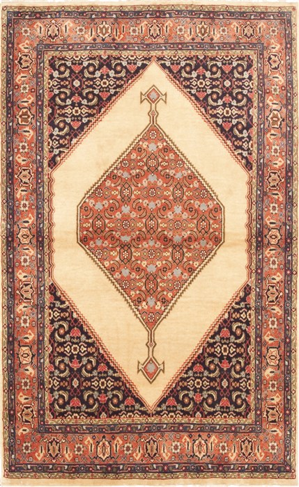 Sanandaj Beige Hand Knotted 40 X 66  Area Rug 100-10690 Image 0