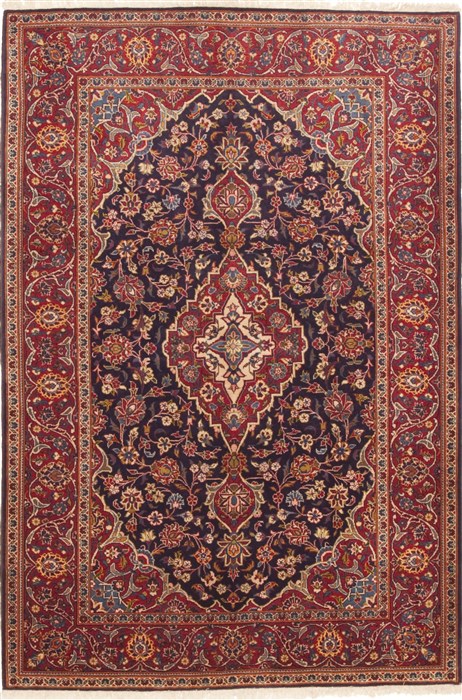 Kashan Blue Hand Knotted 49 X 72 Area Rug 100-10698 Image 0