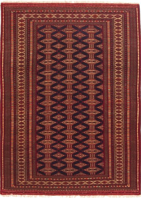 Turkman Blue Hand Knotted 46 X 65  Area Rug 100-10699 Image 0