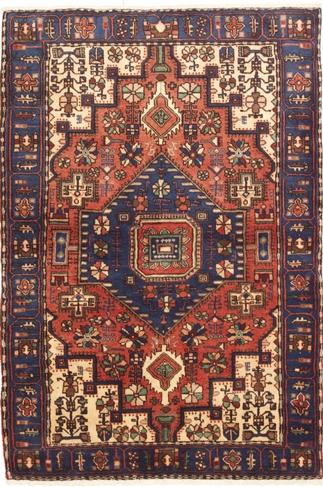 Nahavand Red Hand Knotted 46 X 69  Area Rug 100-10701 Image 0