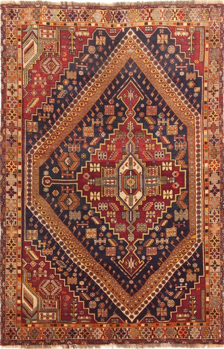 Qashqai Blue Hand Knotted 43 X 66  Area Rug 100-10706 Image 0
