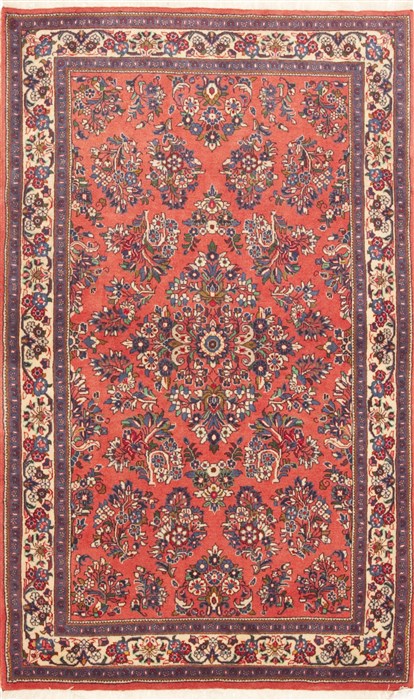 Sarouk Red Hand Knotted 48 X 70 Area Rug 100-10709 Image 0