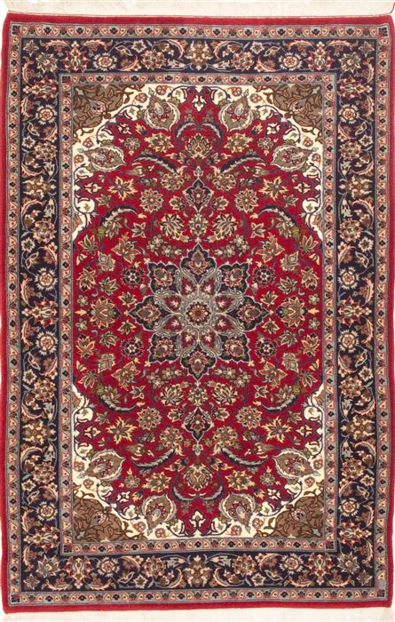 Isfahan Red Hand Knotted 43 X 66  Area Rug 100-10710 Image 0