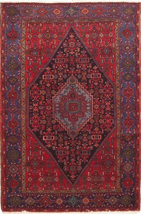 Hamedan Blue Hand Knotted 50 X 70 Area Rug 100-10719 Image 0
