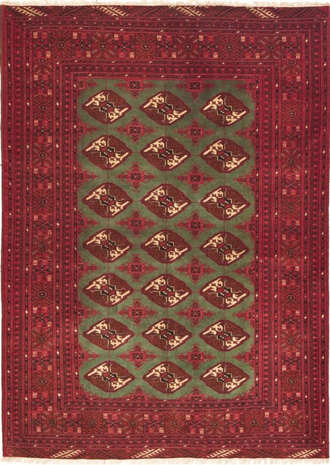 Turkman Green Hand Knotted 48 X 68 Area Rug 100-10720 Image 0