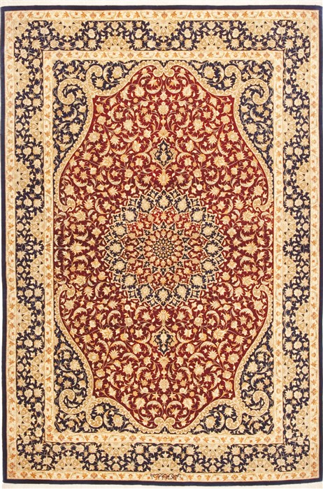 Qum Red Hand Knotted 43 X 63 Area Rug 100-10721 Image 0