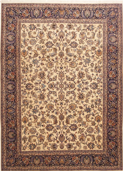 Mashad Beige Hand Knotted 82 X 113 Area Rug 100-10732 Image 0