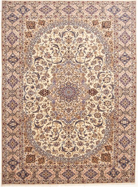 Nain Beige Hand Knotted 79 X 113 Area Rug 100-10736 Image 0