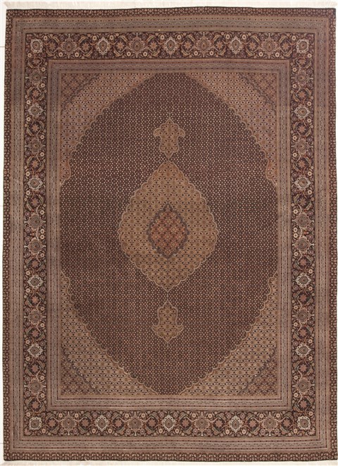 Tabriz Black Hand Knotted 82 X 113 Area Rug 100-10740 Image 0