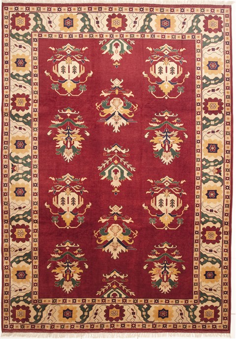 Pishavar Red Hand Knotted 83 X 117  Area Rug 100-10744 Image 0