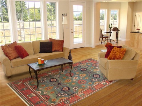 Mahal Blue Hand Knotted 82 X 113 Area Rug 100-10745 Image 4